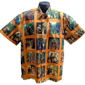 Halloween Creeps Hawaiian Shirt- Made in USA- Cotton